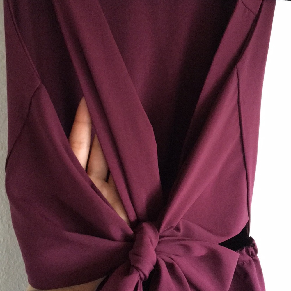 Maroon Ribbon Back Dress - Picture 6 of 6